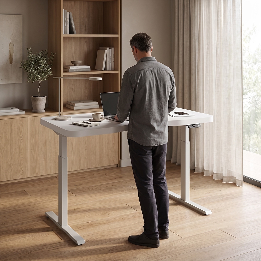 Mesa Para Computador C/ Regulagem Altura 135cm Tivoli Branco A06 - Mpozenato