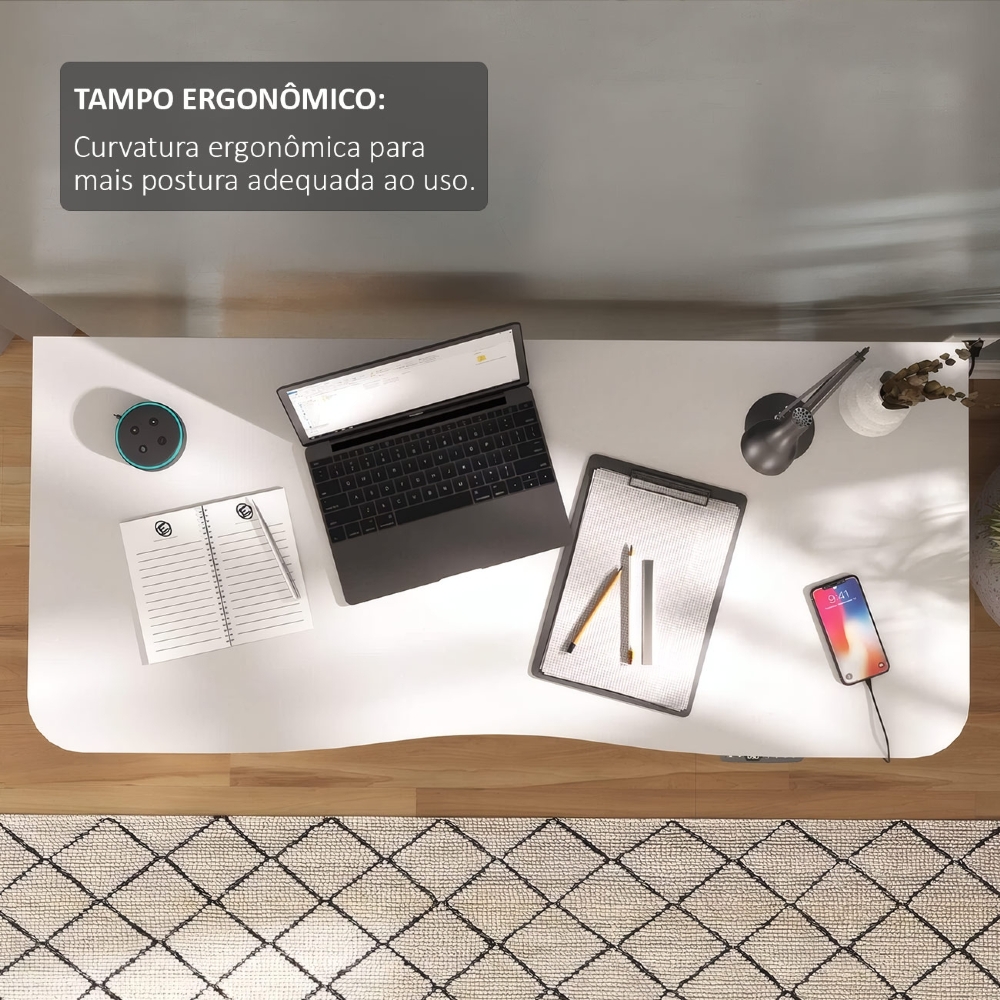 Mesa Para Computador C/ Regulagem Altura 135cm Tivoli Branco A06 - Mpozenato