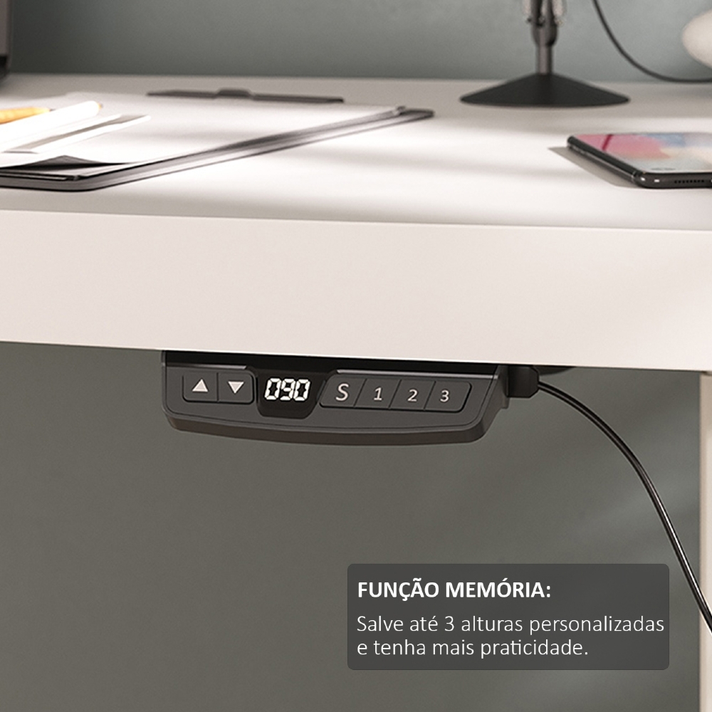 Mesa Para Computador C/ Regulagem Altura 135cm Tivoli Branco A06 - Mpozenato