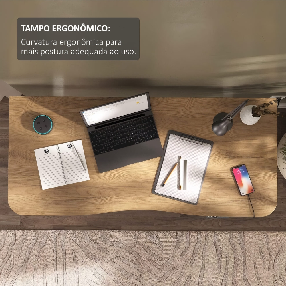 Mesa Para Computador C/ Regulagem Altura 135cm Tivoli Olmo A06 - Mpozenato