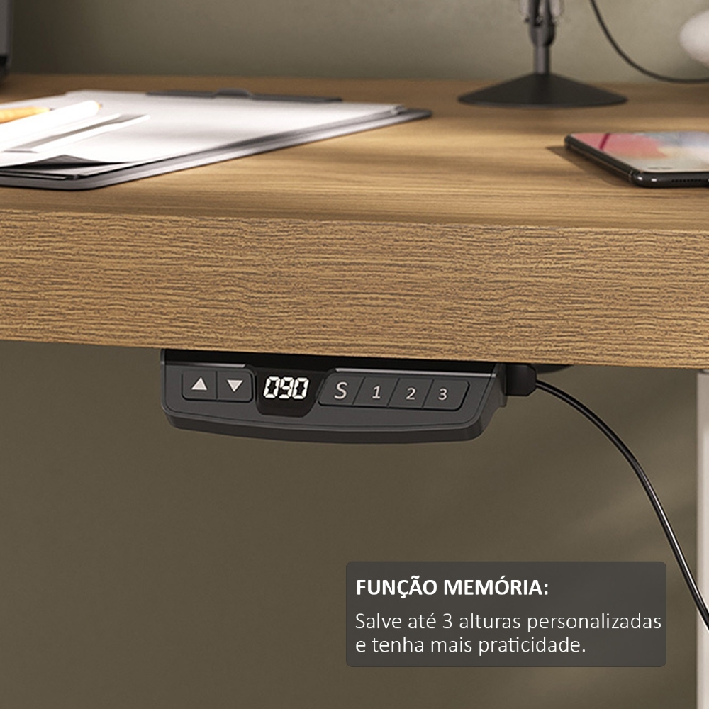 Mesa Para Computador C/ Regulagem Altura 135cm Tivoli Olmo A06 - Mpozenato