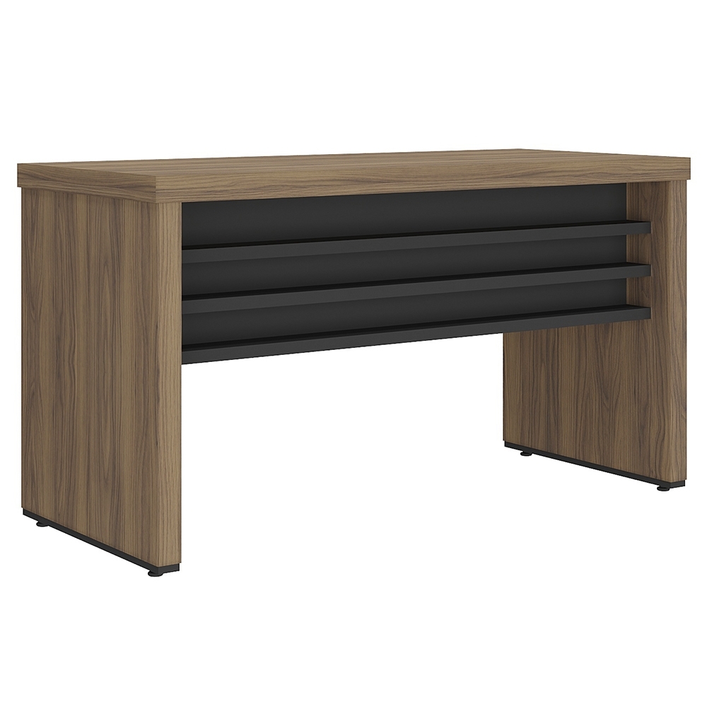 Mesa para Escritório 135cm Tamburato Corp A06 Nogal/Preto - Mpozenato