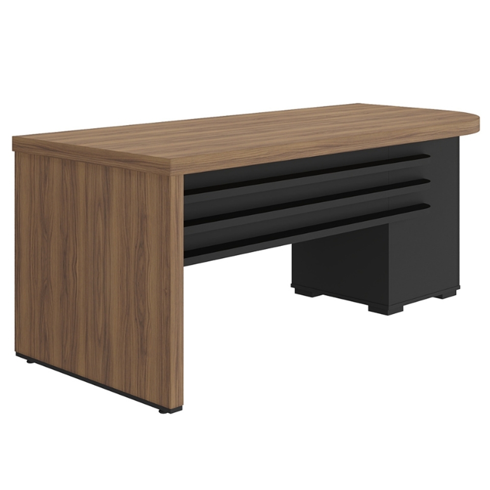 Mesa para Escritório com Gavetas Lado Esquerdo Corp A06 Nogal/Preto - Mpozenato