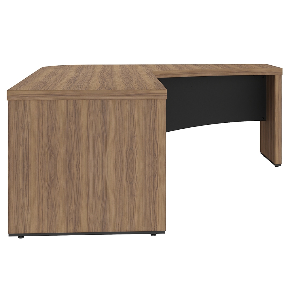 Mesa Diretor em L Lado Direito 200x180cm Corp A06 Nogal/Preto - Mpozenato
