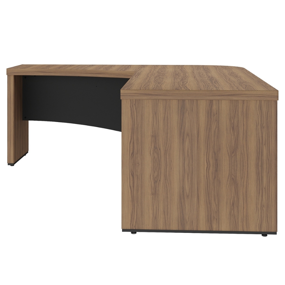 Mesa Diretor em L Lado Esquerdo 200x180cm Corp A06 Nogal/Preto - Mpozenato