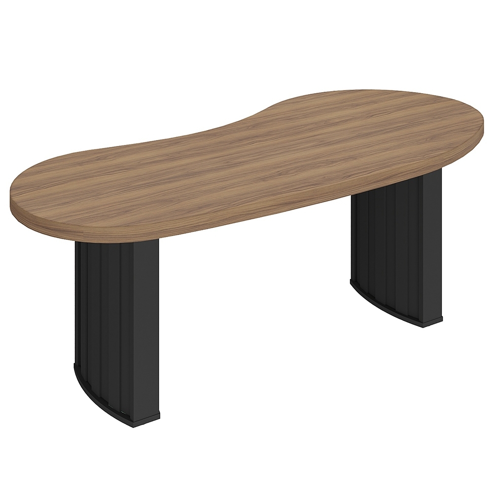 Mesa Para Escritório Reunião 200cm Vinny Nogal/Preto A06 - Mpozenato