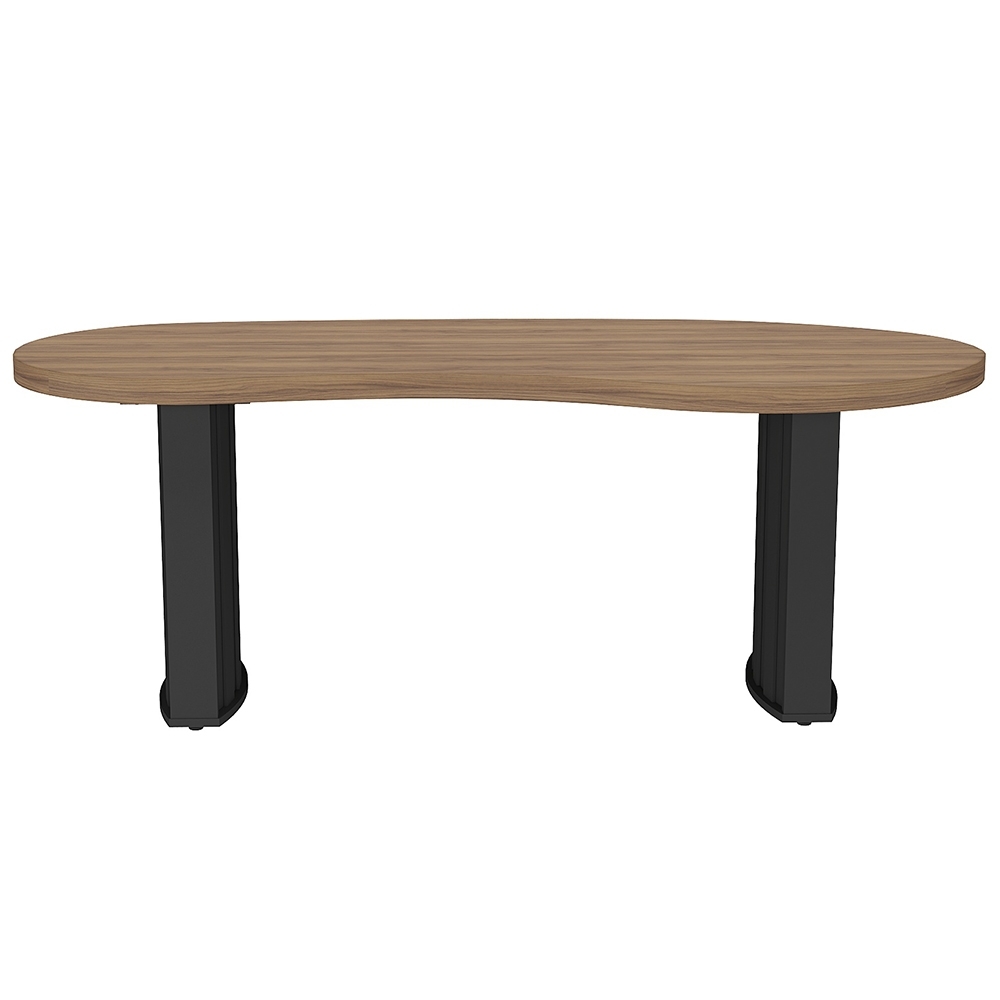 Mesa Para Escritório Reunião 200cm Vinny Nogal/Preto A06 - Mpozenato