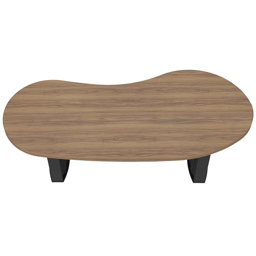Mesa Para Escritório Reunião 200cm Vinny Nogal/Preto A06 - Mpozenato