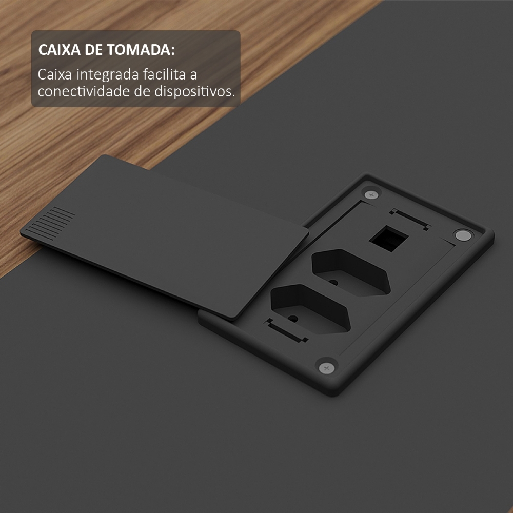 Mesa Para Escritório Reunião 179cm Nexus Nogal/Preto A06 - Mpozenato