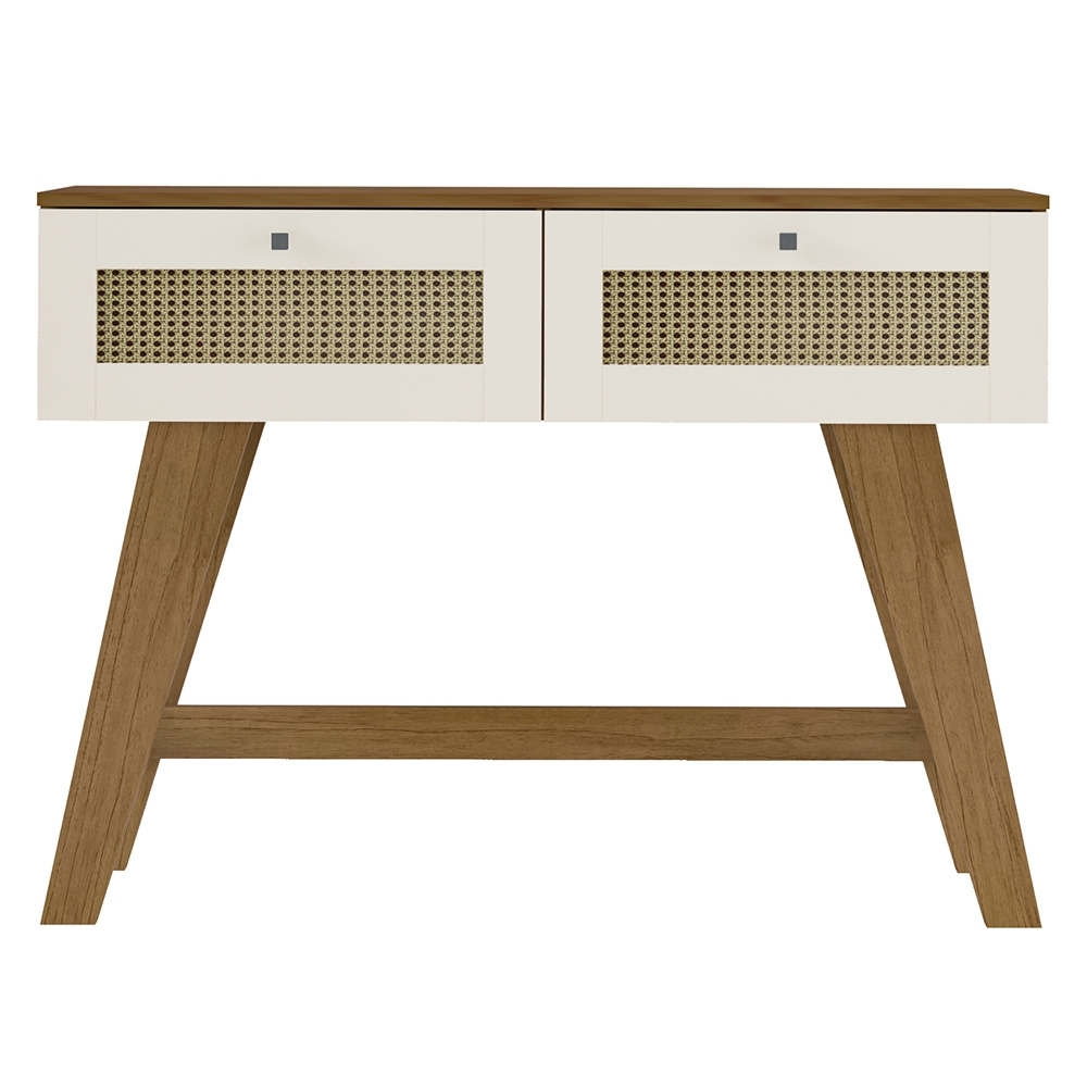 Aparador Sala de Estar 110cm 2 Gavetas Tulum Cinamomo/Off White A09 - Mpozenato