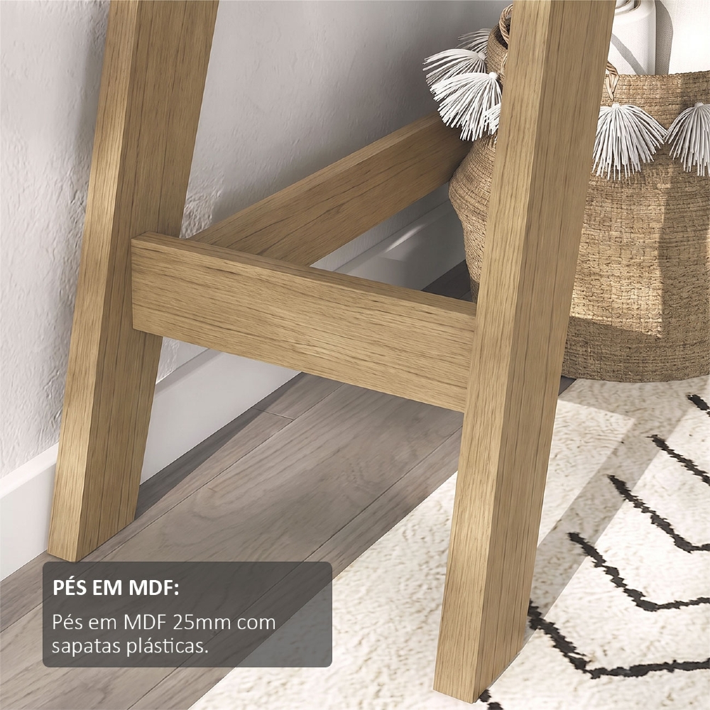 Aparador Sala de Estar 110cm 2 Gavetas Tulum Cinamomo/Off White A09 - Mpozenato