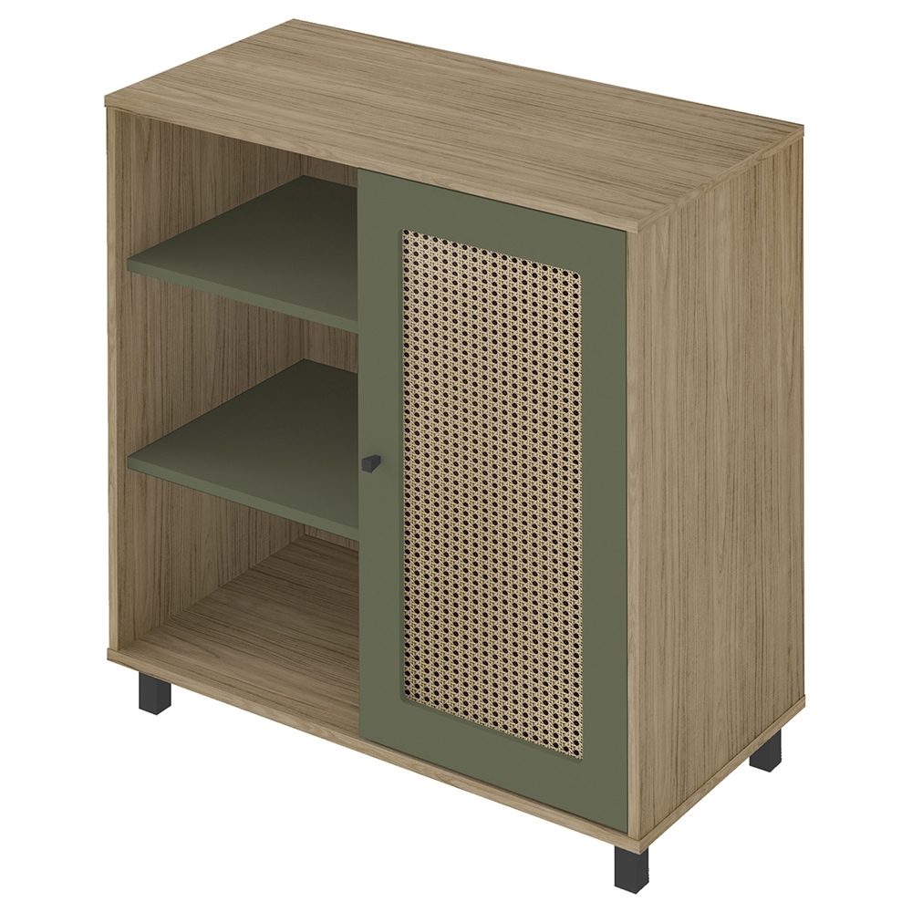 Buffet Aparador 80cm 1 Porta Sofie Carvalho/Menta A09 - Mpozenato
