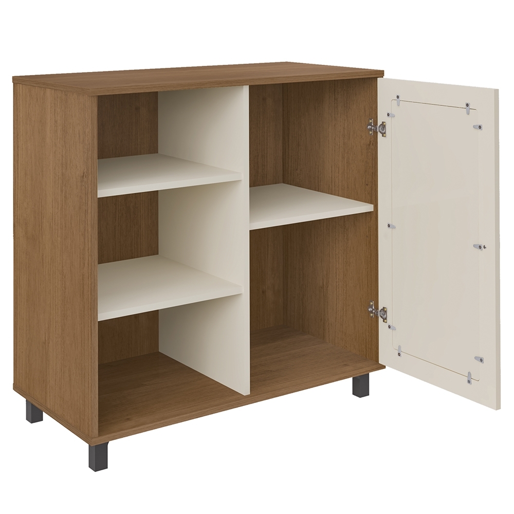 Buffet Aparador 80cm 1 Porta Sofie Cinamomo/Off White A09 - Mpozenato