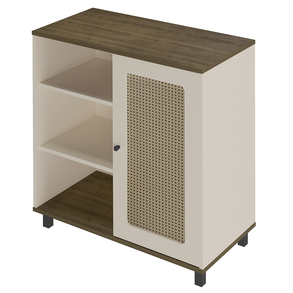Buffet Aparador 80cm 1 Porta Sofie Pinho/Off White A09 - Mpozenato