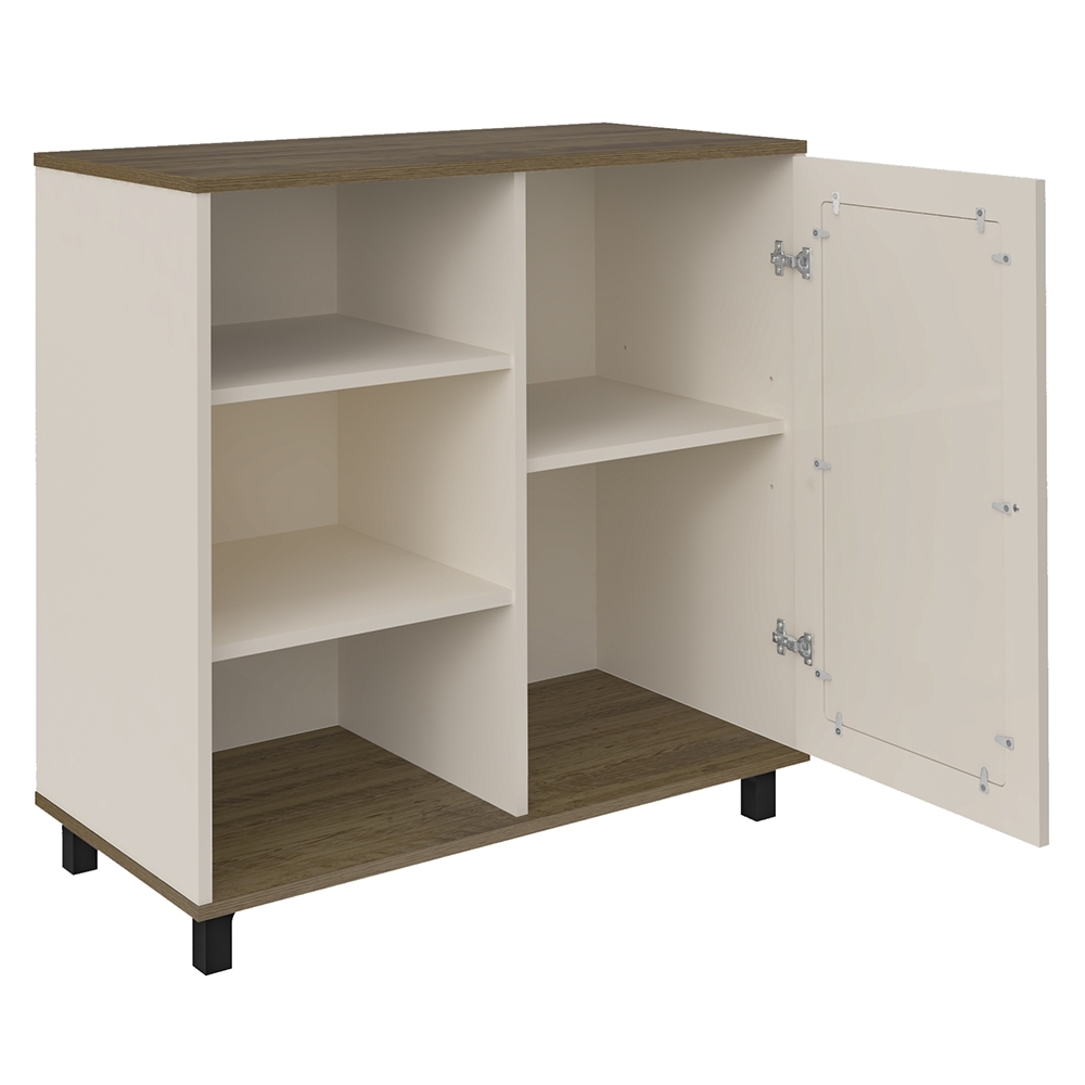 Buffet Aparador 80cm 1 Porta Sofie Pinho/Off White A09 - Mpozenato