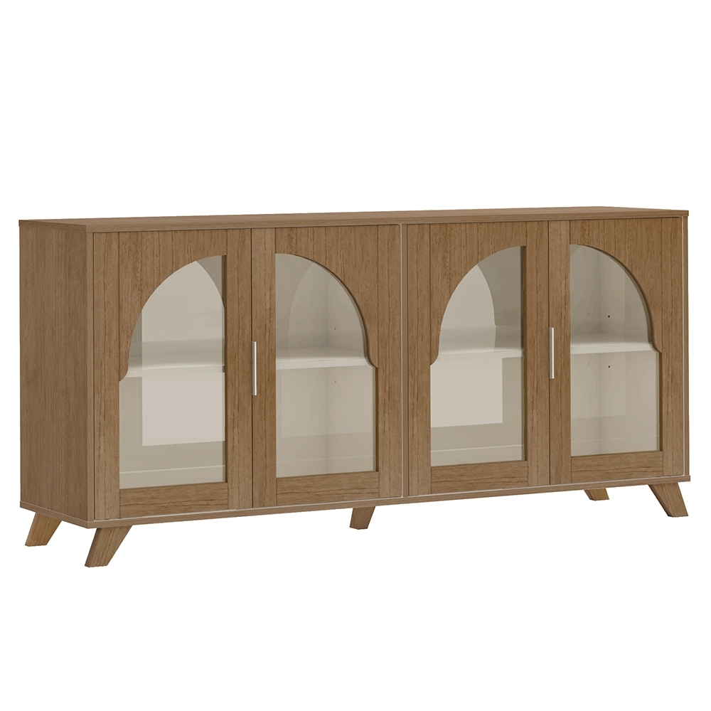 Buffet Aparador 160cm 4 Portas Prestige Cinamomo/Off White A09 - Mpozenato