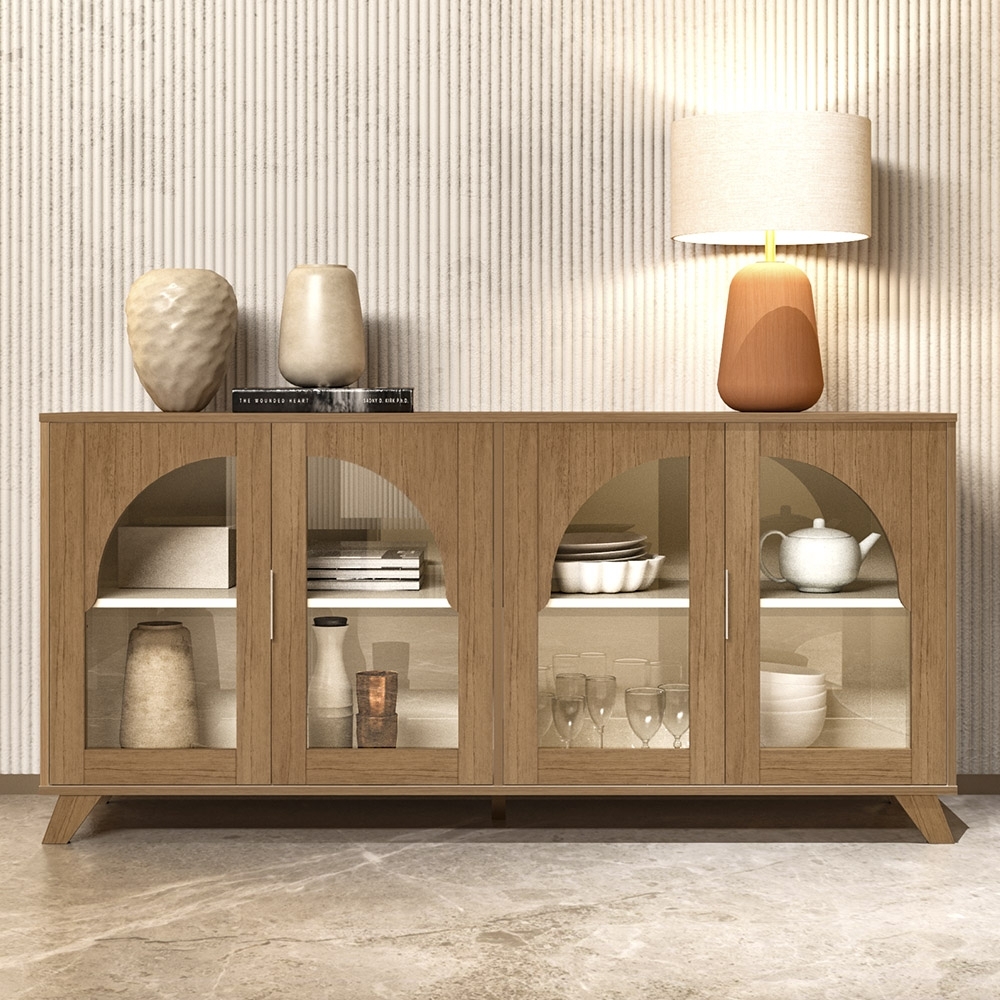Buffet Aparador 160cm 4 Portas Prestige Cinamomo/Off White A09 - Mpozenato