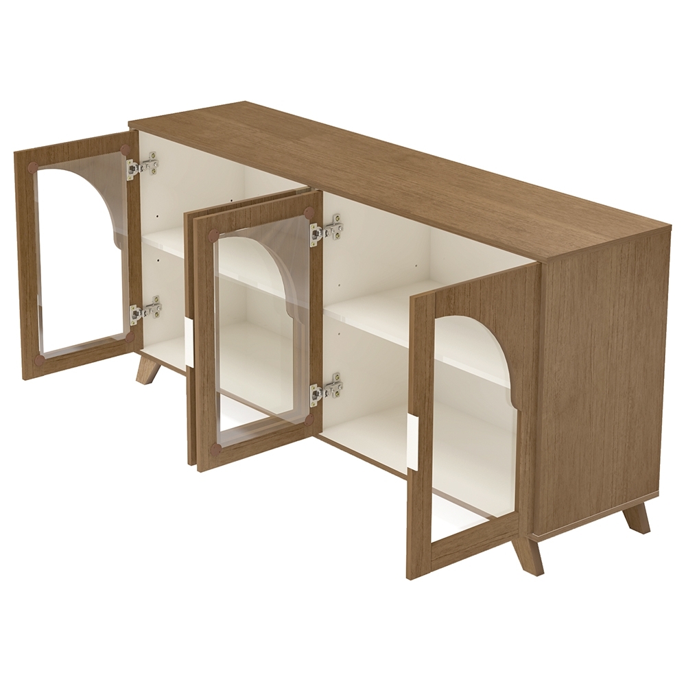 Buffet Aparador 160cm 4 Portas Prestige Cinamomo/Off White A09 - Mpozenato