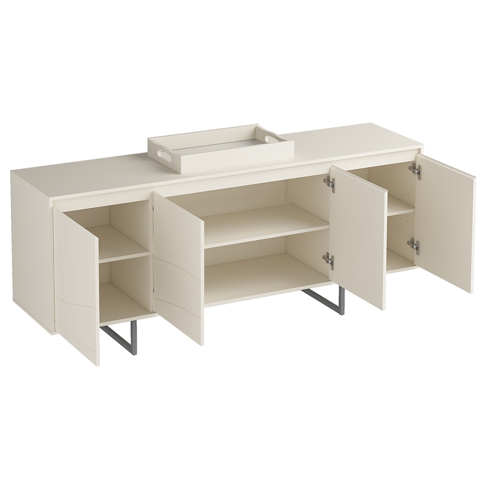 Buffet Aparador 180cm 4 Portas Maui Off White A09 - Mpozenato