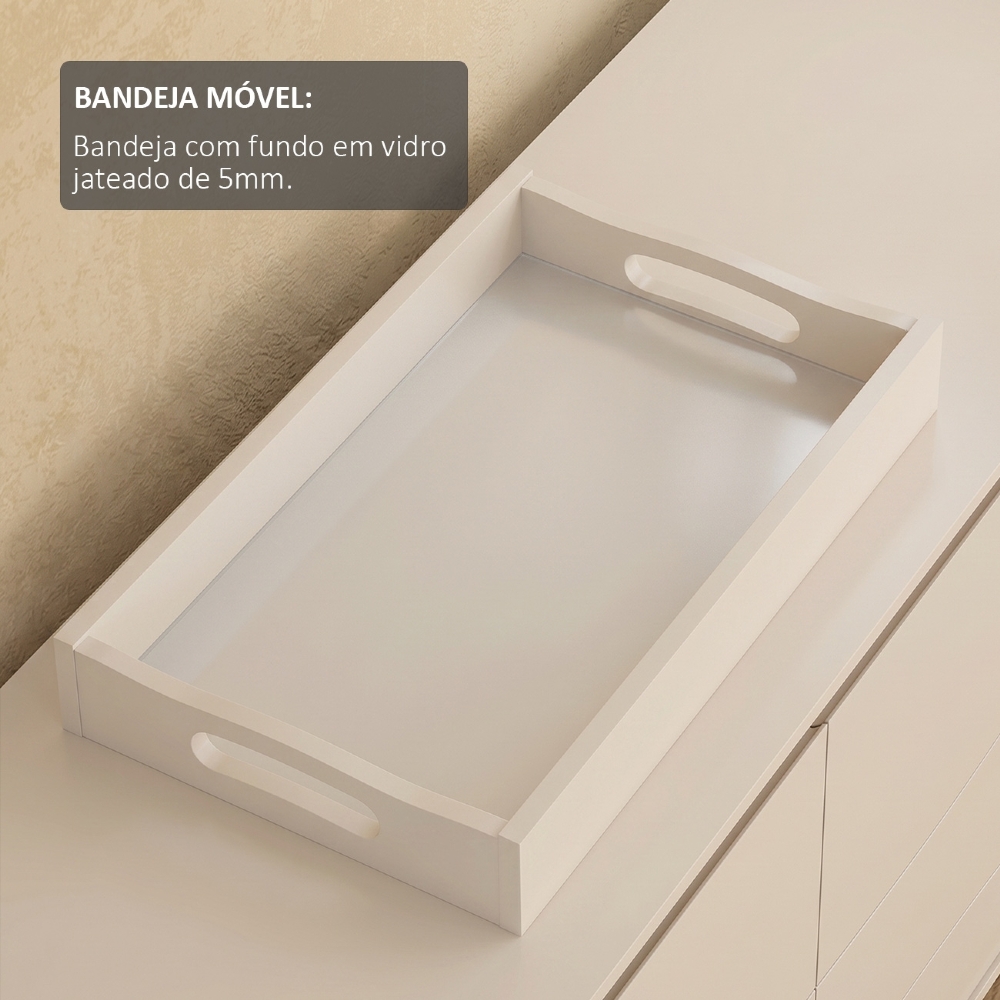 Buffet Aparador 180cm 4 Portas Maui Off White A09 - Mpozenato