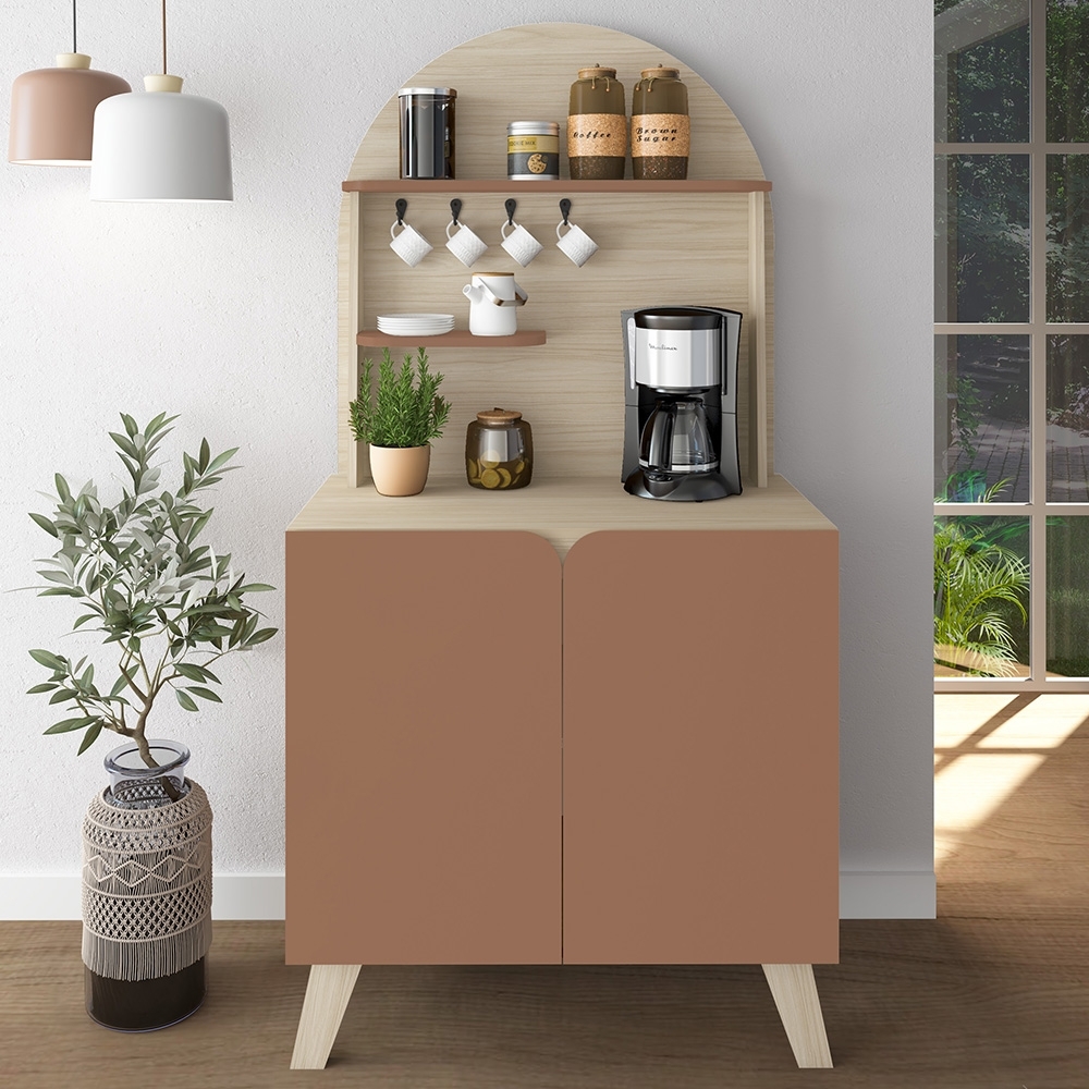 Aparador Cantinho do Café 80cm Sierra Naturale/Terracota A09 - Mpozenato