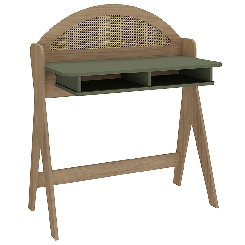Mesa Escrivaninha Para Computador 90cm Olive Carvalho/Menta A09 - Mpozenato