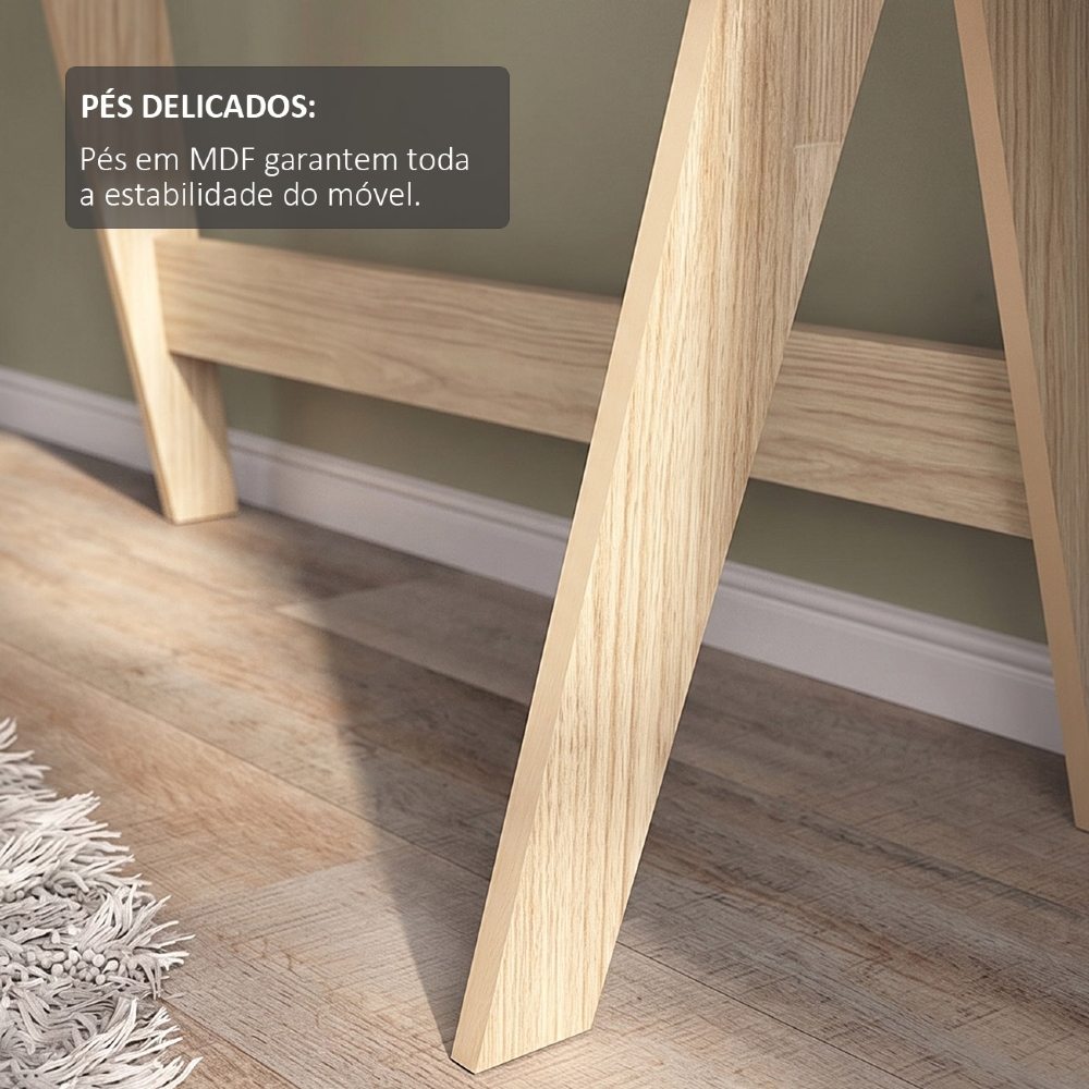 Mesa Escrivaninha Para Computador 90cm Olive Naturale/Branco A09 - Mpozenato