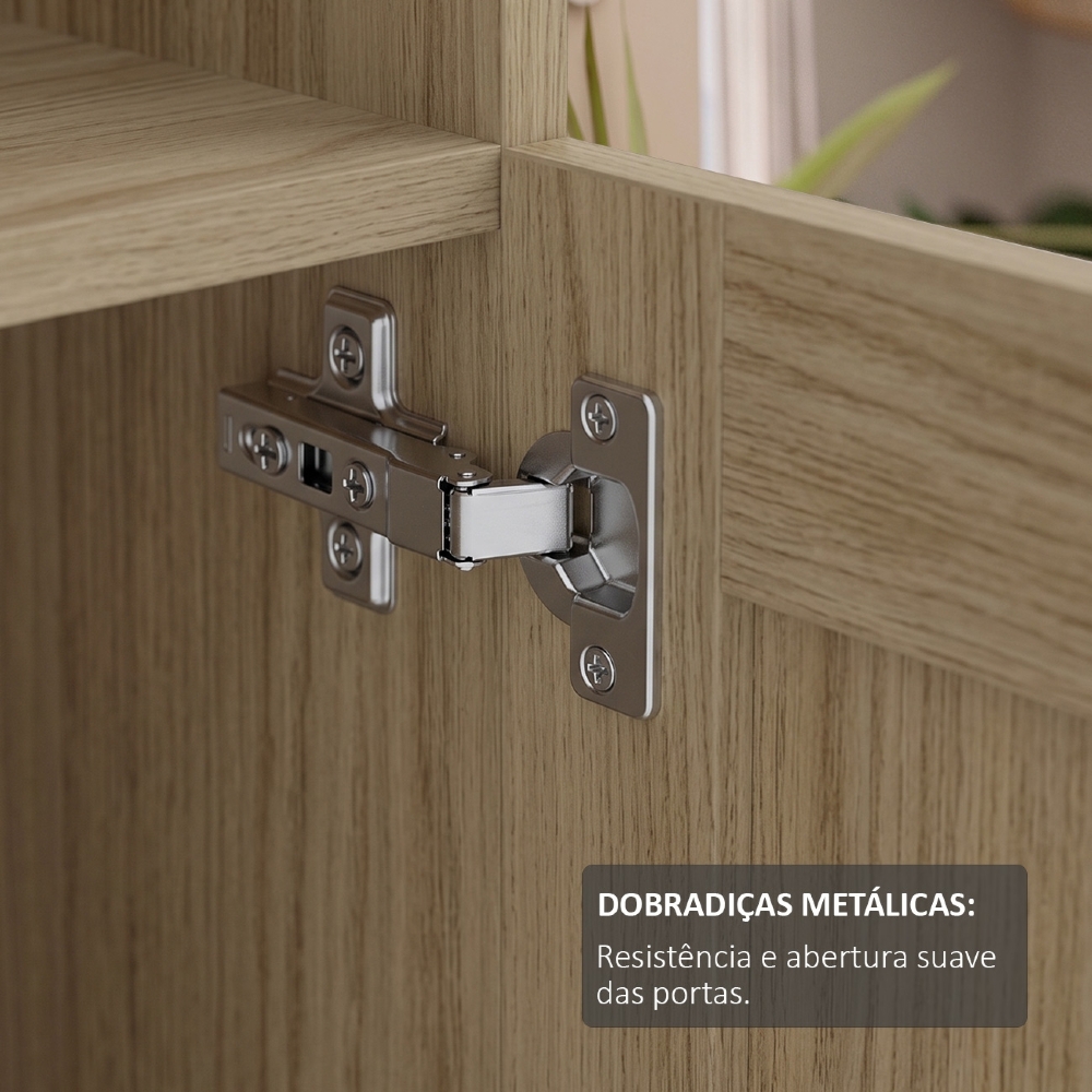 Estante Livreiro 70cm 2 Portas Tulum Carvalho A09 - Mpozenato 