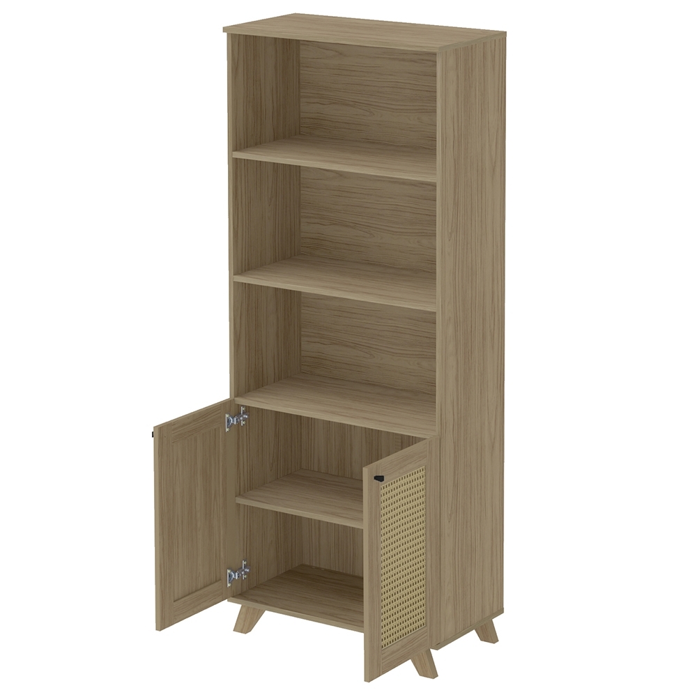 Estante Livreiro 70cm 2 Portas Tulum Carvalho A09 - Mpozenato 