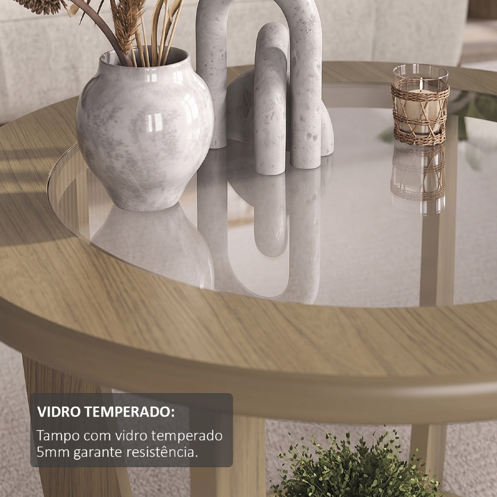 Mesa de Centro Para Sala Redonda 60cm Dalia Carvalho A09 - Mpozenato