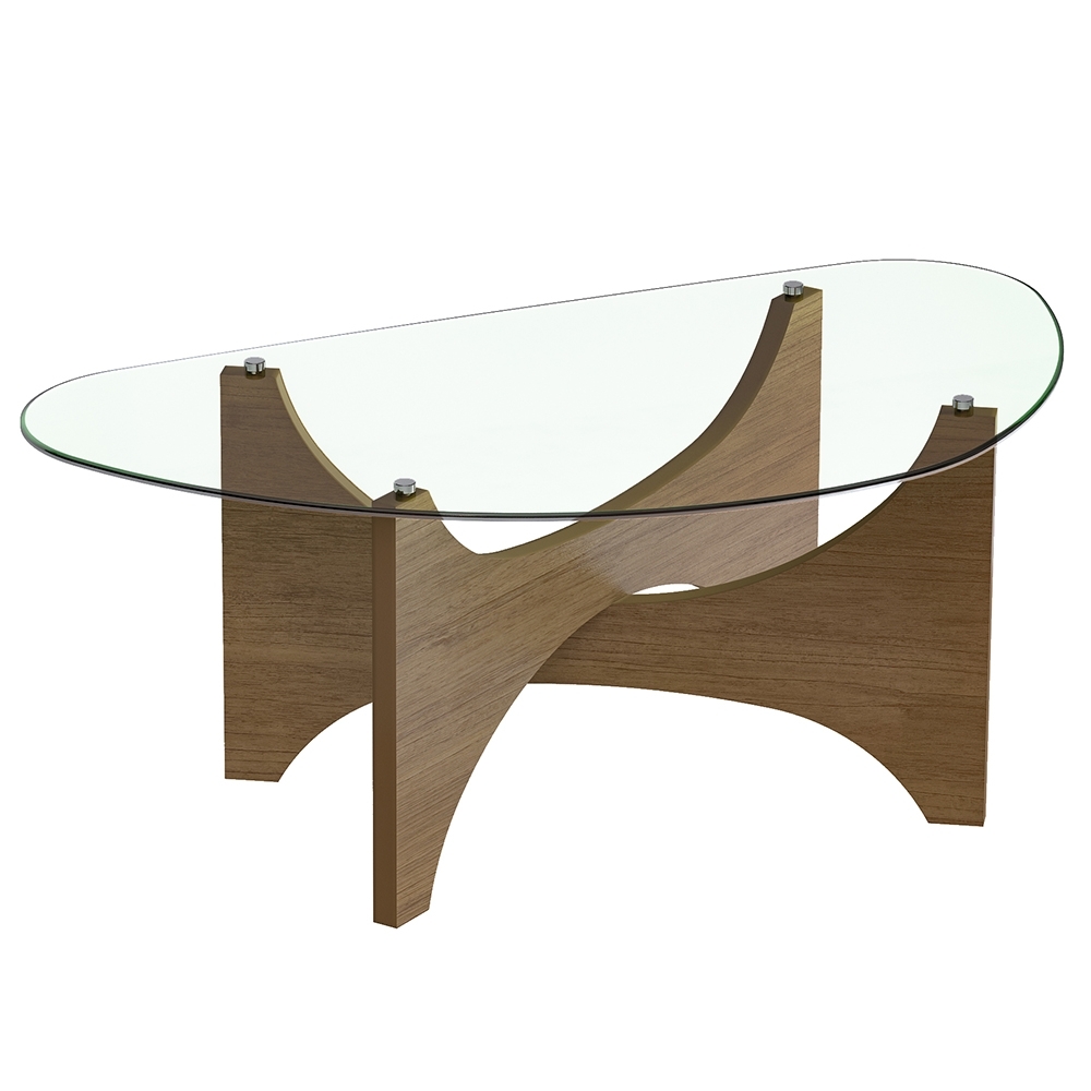 Mesa de Centro Baixa Para Sala 100cm Elipsy Cinamomo A09 - Mpozenato