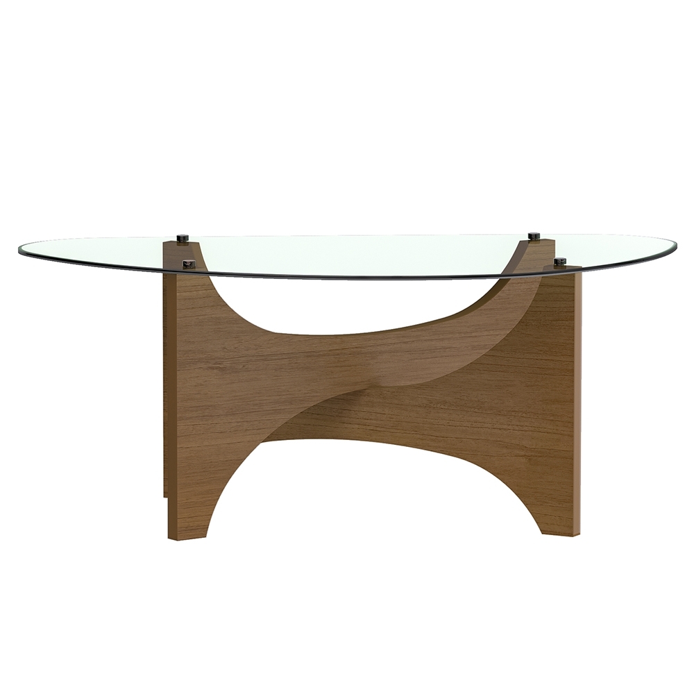 Mesa de Centro Baixa Para Sala 100cm Elipsy Cinamomo A09 - Mpozenato