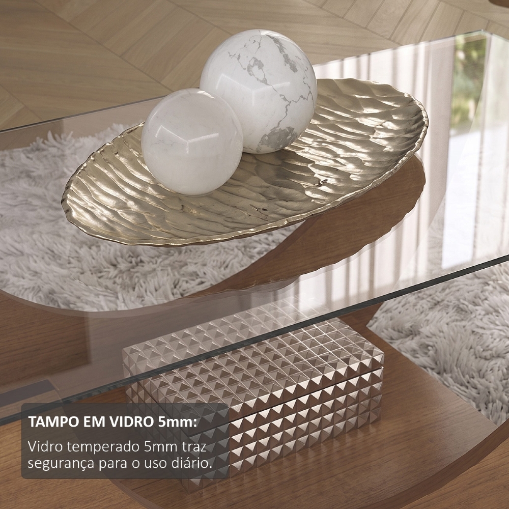 Mesa de Centro Baixa Para Sala Retangular Breeze Cinamomo A09 - Mpozenato