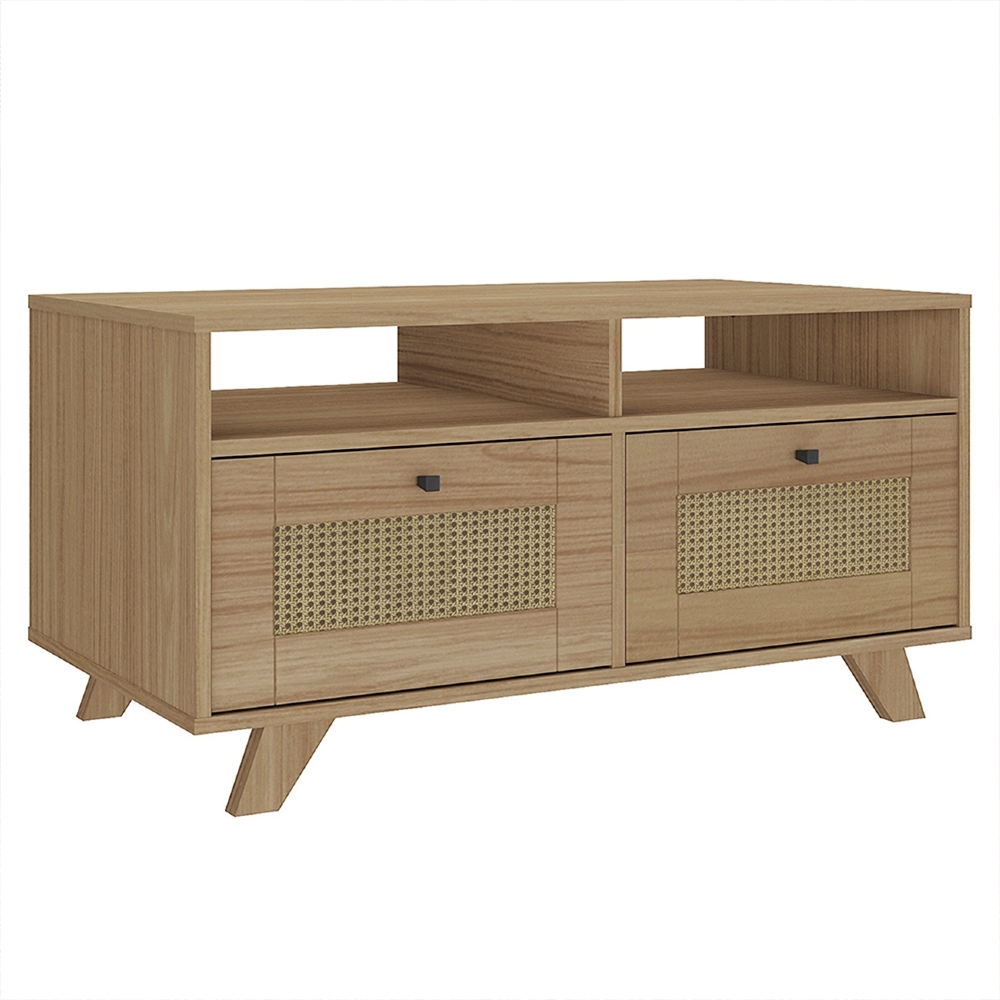 Mesa de Centro Para Sala 2 Gavetas Tulum Carvalho A09 - Mpozenato