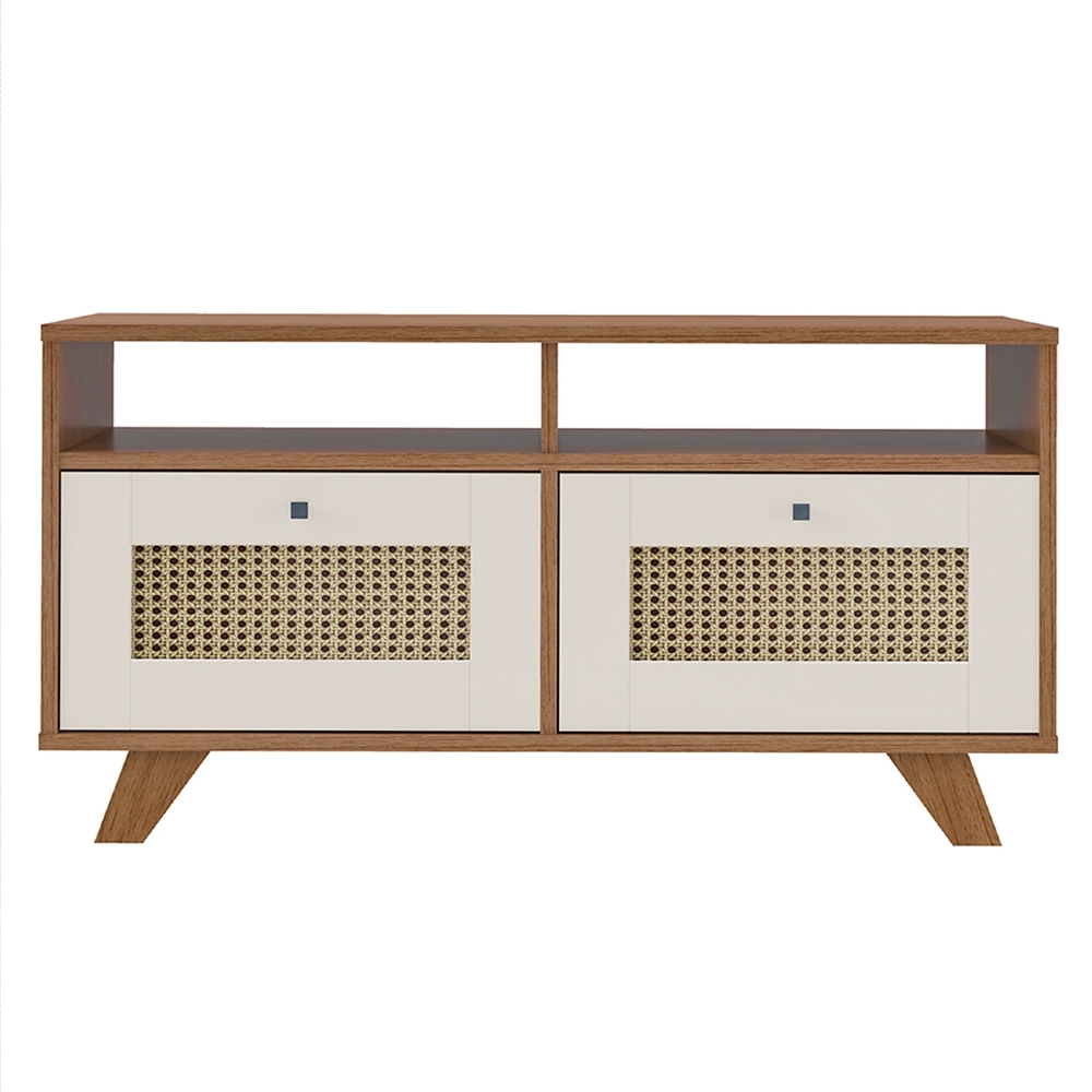 Mesa de Centro Para Sala 2 Gavetas Tulum Cinamomo/Off White A09 - Mpozenato