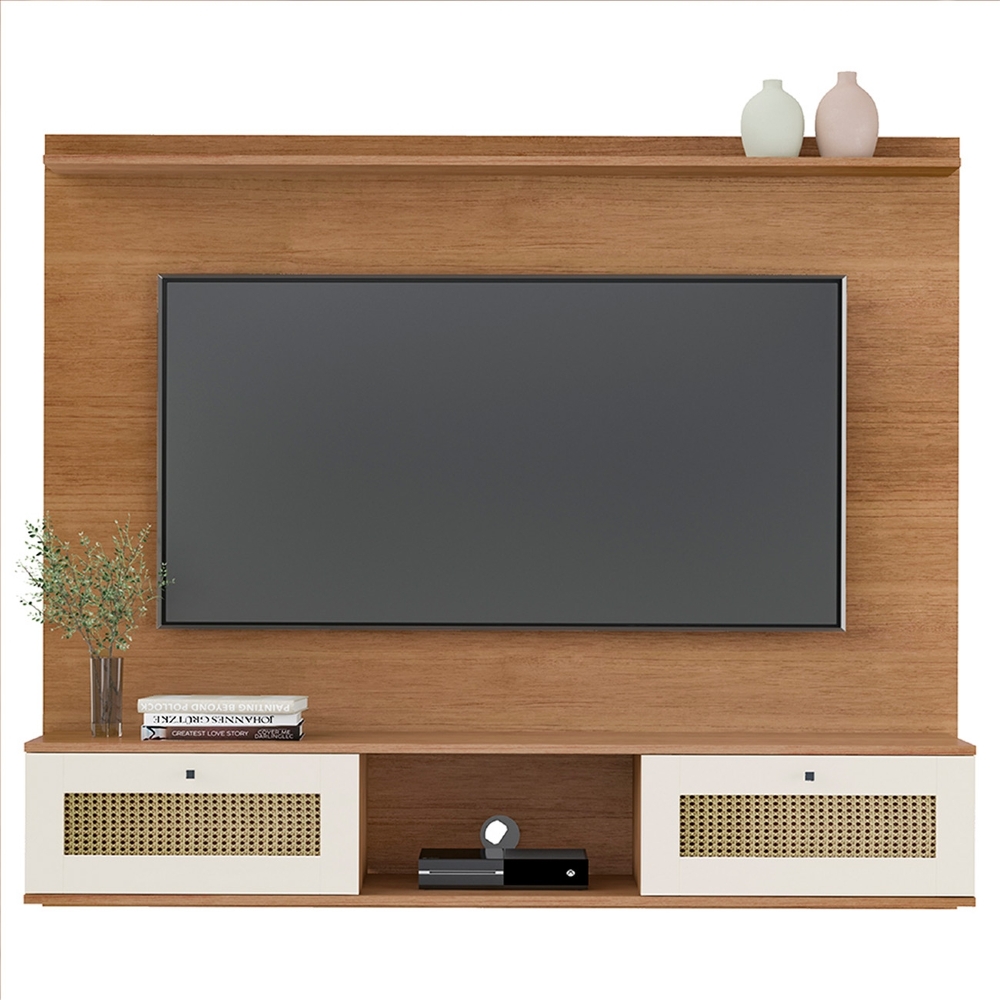 Painel TV 65 Pol 160cm 2 Portas Tulum Cinamomo/Off White A09 - Mpozenato