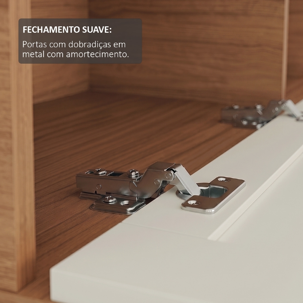 Painel TV 65 Pol 160cm 2 Portas Tulum Cinamomo/Off White A09 - Mpozenato