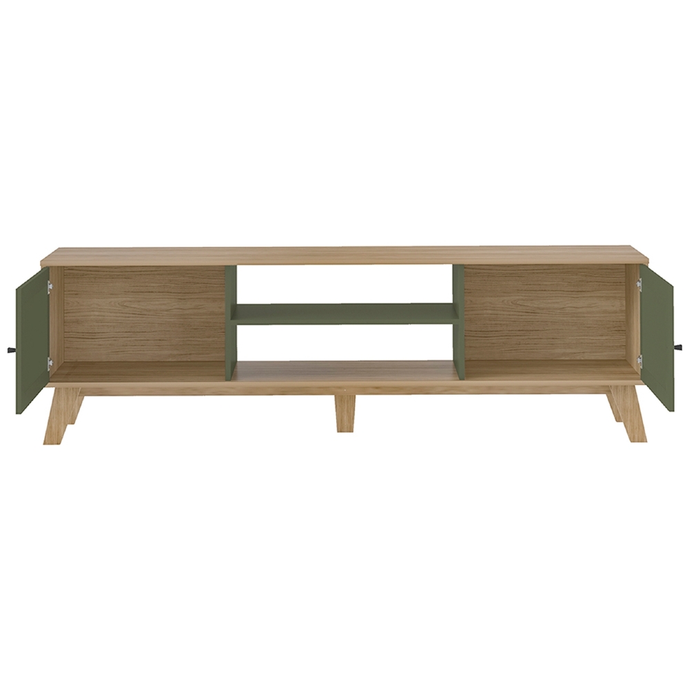 Rack TV 75 Pol 180cm 2 Portas Sofie Carvalho/Menta A09 - Mpozenato