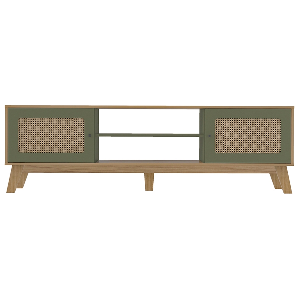 Rack TV 75 Pol 180cm 2 Portas Sofie Carvalho/Menta A09 - Mpozenato