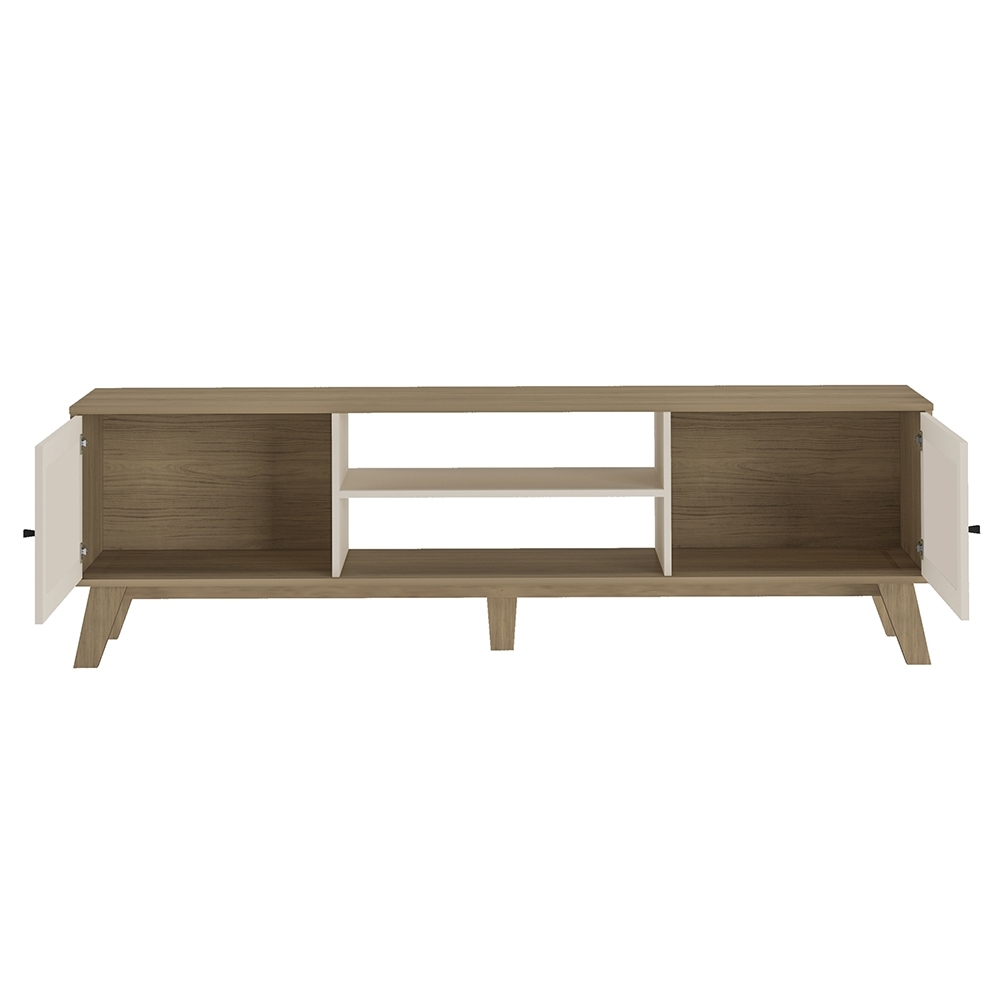Rack TV 75 Pol 180cm 2 Portas Sofie Carvalho/Off White A09 - Mpozenato