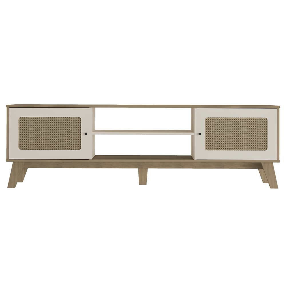 Rack TV 75 Pol 180cm 2 Portas Sofie Carvalho/Off White A09 - Mpozenato