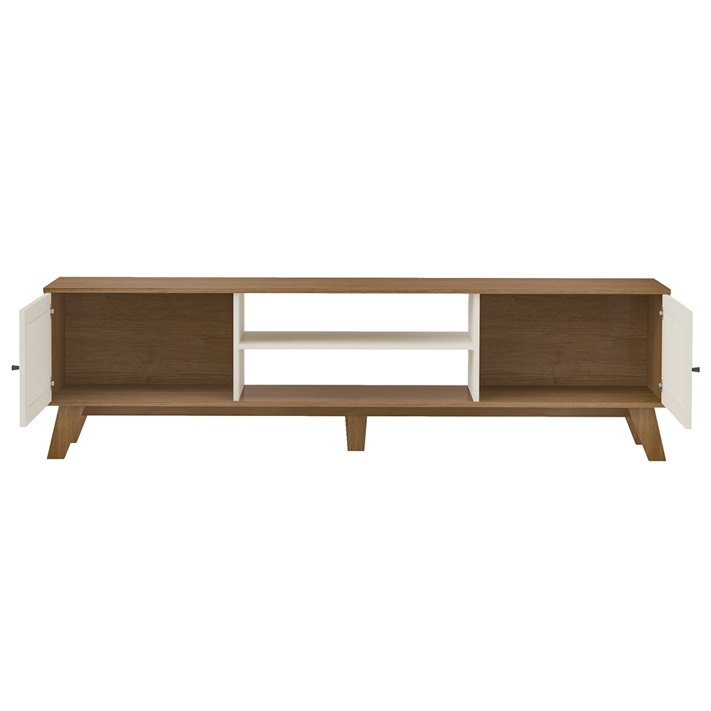 Rack TV 75 Pol 180cm 2 Portas Sofie Cinamomo/Off White A09 - Mpozenato