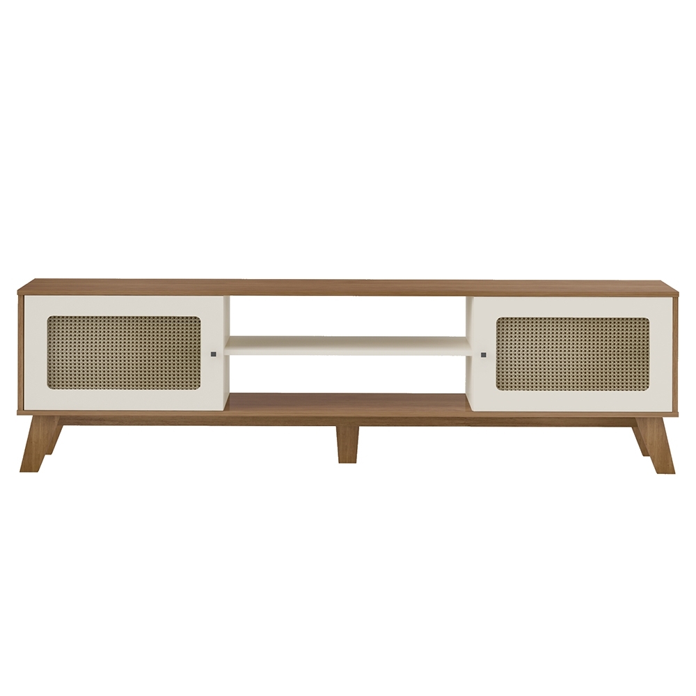 Rack TV 75 Pol 180cm 2 Portas Sofie Cinamomo/Off White A09 - Mpozenato