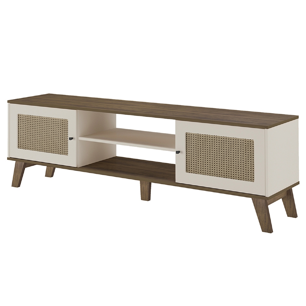Rack TV 75 Pol 180cm 2 Portas Sofie Pinho/Off White A09 - Mpozenato