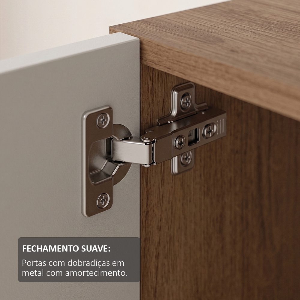 Rack TV 65 Pol 160cm 2 Portas Elos Cinamomo/Off White A09 - Mpozenato