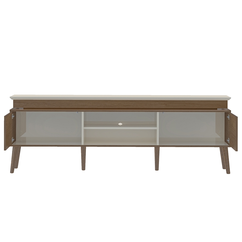 Rack TV 75 Pol 180cm 2 Portas Luminus Off White/Cinamomo A09 - Mpozenato