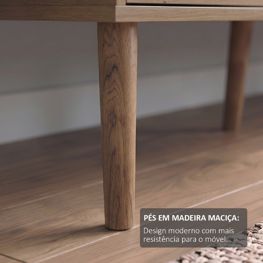 Rack TV 75 Pol 180cm 2 Portas Luminus Off White/Cinamomo A09 - Mpozenato