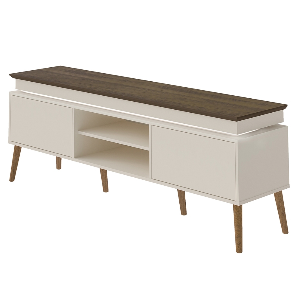 Rack TV 75 Pol 180cm 2 Portas Luminus Pinho/Off White A09 - Mpozenato