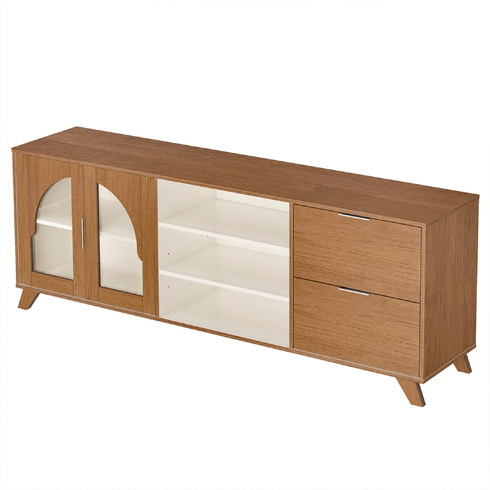 Rack TV 75 Pol 180cm 2 Portas Prestige Cinamomo/Off White A09 - Mpozenato