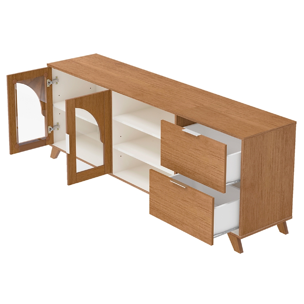 Rack TV 75 Pol 180cm 2 Portas Prestige Cinamomo/Off White A09 - Mpozenato
